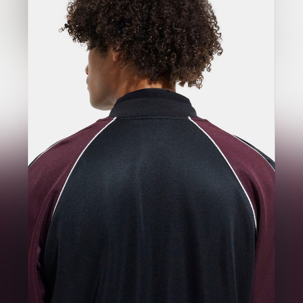 The Kooples Colorblock Zipped Sweatshirt Track Jacket Baseball Collar Silk Trim - Picture 4 of 11